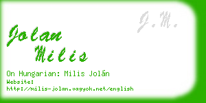 jolan milis business card